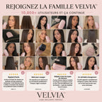 Mosaïque de clientes VELVIA et quatre avis cinq étoiles